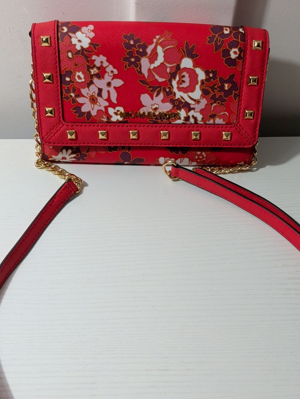 Michael Kors NWT Crossbody Red Floral